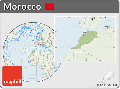 Savanna Style Location Map of Morocco, lighten
