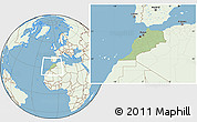 Savanna Style Location Map of Morocco, lighten, land only