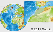 Savanna Style Location Map of Morocco, physical outside