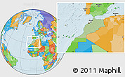 Savanna Style Location Map of Morocco, political outside