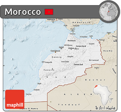 Classic Style Map of Morocco