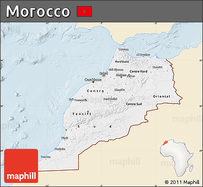 Classic Style Map of Morocco, single color outside