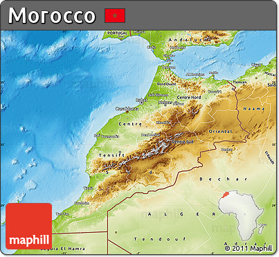 Physical Map of Morocco