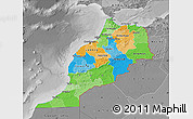 Political Map of Morocco, desaturated