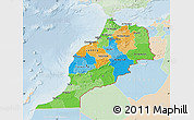 Political Map of Morocco, lighten