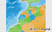 Political Map of Morocco, political shades outside