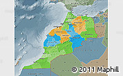 Political Map of Morocco, semi-desaturated