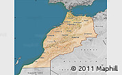 Satellite Map of Morocco, desaturated, land only