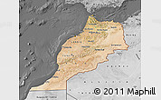 Satellite Map of Morocco, desaturated
