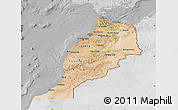 Satellite Map of Morocco, lighten, desaturated