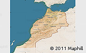 Satellite Map of Morocco, lighten, land only