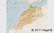 Satellite Map of Morocco, lighten
