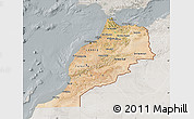 Satellite Map of Morocco, lighten, semi-desaturated