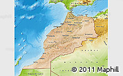 Satellite Map of Morocco, physical outside