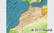Satellite Map of Morocco, physical outside, satellite sea