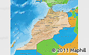 Satellite Map of Morocco, political outside