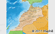 Satellite Map of Morocco, political shades outside