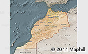 Satellite Map of Morocco, semi-desaturated