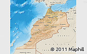 Satellite Map of Morocco, shaded relief outside