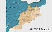 Satellite Map of Morocco, single color outside