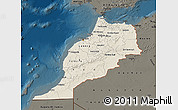 Shaded Relief Map of Morocco, darken