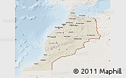 Shaded Relief Map of Morocco, lighten