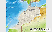 Shaded Relief Map of Morocco, physical outside