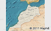 Shaded Relief Map of Morocco, satellite outside