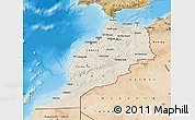 Shaded Relief Map of Morocco, satellite outside, shaded relief sea