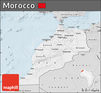 Silver Style Map of Morocco