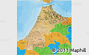 Satellite 3D Map of Nord Ouest, political outside