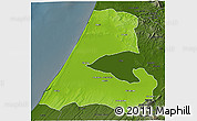 Physical 3D Map of Kenitra, darken