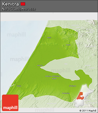 Physical 3D Map of Kenitra, lighten