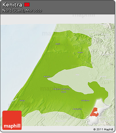 Physical 3D Map of Kenitra, lighten