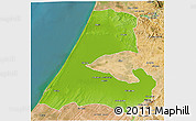 Physical 3D Map of Kenitra, satellite outside