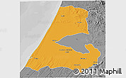 Political 3D Map of Kenitra, desaturated