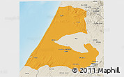 Political 3D Map of Kenitra, shaded relief outside