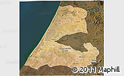 Satellite 3D Map of Kenitra, darken