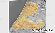 Satellite 3D Map of Kenitra, desaturated