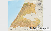 Satellite 3D Map of Kenitra, shaded relief outside
