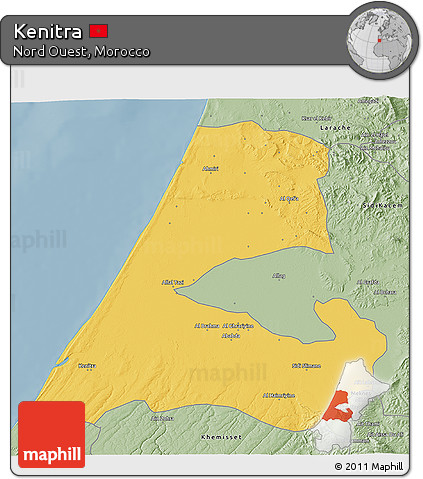 Savanna Style 3D Map of Kenitra