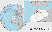 Gray Location Map of Kenitra, highlighted country