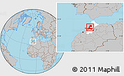 Gray Location Map of Kenitra, highlighted parent region