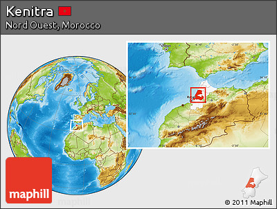 Physical Location Map of Kenitra, highlighted parent region