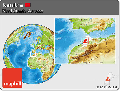 Physical Location Map of Kenitra, highlighted parent region