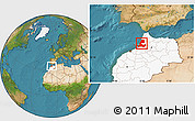 Satellite Location Map of Kenitra, highlighted country
