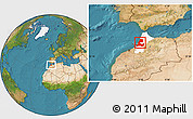 Satellite Location Map of Kenitra, highlighted parent region