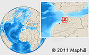 Shaded Relief Location Map of Kenitra