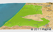 Physical Panoramic Map of Kenitra, satellite outside