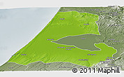 Physical Panoramic Map of Kenitra, semi-desaturated